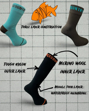 Backcountry Skinz Merino Wool Waterproof Knee High BLK