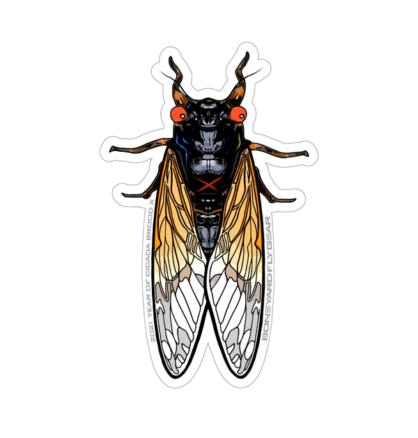 Cicada Sticker - Dark Waters Fly Shop